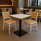 Conjunto Mesa De Jantar Quadrada Venezia 70x70cm Branca Com 2