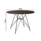 Conjunto Mesa De Jantar Redonda 90cm Amêndoa Com 4 Poltronas