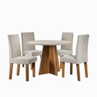Conjunto Mesa De Jantar Redonda 90x90 Spirit Com 4 Cadeiras V