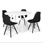 Conjunto Mesa De Jantar Redonda Amanda 120cm Branca Com 4 Cad