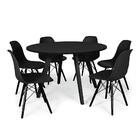Conjunto Mesa De Jantar Redonda Amanda 120cm Preta Com 6 Cade