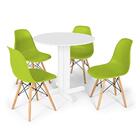 Conjunto Mesa De Jantar Redonda Bellus Branca 80cm Com 4 Cade