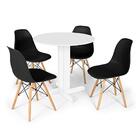 Conjunto Mesa De Jantar Redonda Bellus Branca 80cm Com 4 Cade