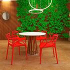 Conjunto Mesa De Jantar Redonda Branca 100cm Talia Amadeirada