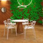 Conjunto Mesa De Jantar Redonda Branca 100cm Talia Amadeirada