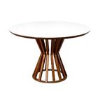 Conjunto Mesa De Jantar Redonda Cecília Amadeirada Branca 120