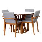 Conjunto Mesa De Jantar Redonda Cecília Amadeirada Branca 120