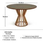 Conjunto Mesa De Jantar Redonda Cecília Amadeirada Natural 12