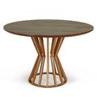 Conjunto Mesa De Jantar Redonda Cecília Amadeirada Natural 12