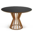 Conjunto Mesa De Jantar Redonda Cecília Amadeirada Preta 120c