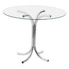 Conjunto Mesa De Jantar Redonda Com Vidro 80cm Com 4 Cadeiras