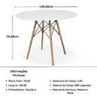Conjunto Mesa De Jantar Redonda Eiffel Branca 120cm Com 4 Cad