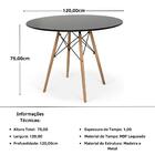 Conjunto Mesa De Jantar Redonda Eiffel Preta 120cm Com 4 Cade