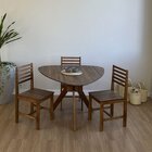 Conjunto Mesa De Jantar Redonda Gabi Orgânica 120 E Cadeiras