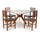 Conjunto Mesa De Jantar Redonda Gabi Orgânica 120cm Com Cadei