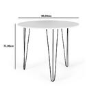 Conjunto Mesa De Jantar Redonda Hairpin 90cm Branca Com 3 Pés