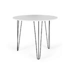 Conjunto Mesa De Jantar Redonda Hairpin 90cm Branca Com 3 Pés