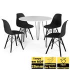 Conjunto Mesa De Jantar Redonda Hairpin 90cm Branca Com 3 Pés