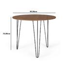 Conjunto Mesa De Jantar Redonda Hairpin 90cm Natural Com 3 Pé