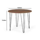 Conjunto Mesa De Jantar Redonda Hairpin 90cm Natural Com 4 Ca