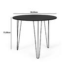 Conjunto Mesa De Jantar Redonda Hairpin 90cm Preta Com 3 Pés