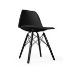 Conjunto Mesa De Jantar Redonda Hairpin 90cm Preta Com 3 Pés