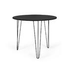 Conjunto Mesa De Jantar Redonda Hairpin 90cm Preta Com 3 Pés