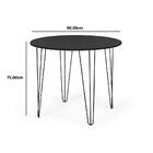 Conjunto Mesa De Jantar Redonda Hairpin 90cm Preta Com 4 Cade