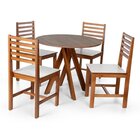 Conjunto Mesa De Jantar Redonda Lisa 90cm Amadeirada Com Cade