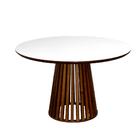 Conjunto Mesa De Jantar Redonda Luana Amadeirada Branca 120cm