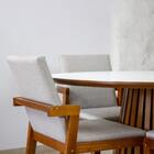 Conjunto Mesa De Jantar Redonda Luana Amadeirada Branca 120cm