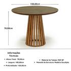 Conjunto Mesa De Jantar Redonda Luana Amadeirada Natural 100c