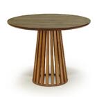 Conjunto Mesa De Jantar Redonda Luana Amadeirada Natural 100c