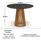 Conjunto Mesa De Jantar Redonda Luana Amadeirada Preta 100cm