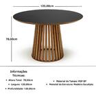 Conjunto Mesa De Jantar Redonda Luana Amadeirada Preta 120cm