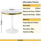 Conjunto Mesa De Jantar Redonda Majestic 70cm Branca Com 4 Ca