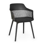 Conjunto Mesa De Jantar Redonda Majestic 70cm Preta Com 4 Cad