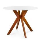 Conjunto Mesa De Jantar Redonda Marci 100cm Branca Com 4 Cade