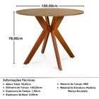 Conjunto Mesa De Jantar Redonda Marci 100cm Natural Com 4 Cad