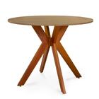 Conjunto Mesa De Jantar Redonda Marci 100cm Natural Com 4 Cad