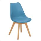 Conjunto Mesa De Jantar Redonda Marci 100cm Natural Com 4 Cad