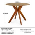 Conjunto Mesa De Jantar Redonda Marci 100cm Natural Com 4 Cad
