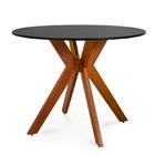 Conjunto Mesa De Jantar Redonda Marci 100cm Preta Com 4 Cadei