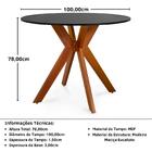 Conjunto Mesa De Jantar Redonda Marci 100cm Preta Com 4 Cadei