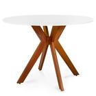 Conjunto Mesa De Jantar Redonda Marci 120cm Branca Com 4 Cade
