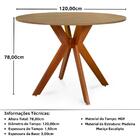 Conjunto Mesa De Jantar Redonda Marci 120cm Natural Com 4 Cad