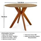 Conjunto Mesa De Jantar Redonda Marci 120cm Natural Com 4 Cad