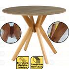 Conjunto Mesa De Jantar Redonda Marci Natural 100cm Com 4 Cad