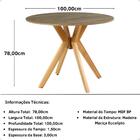 Conjunto Mesa De Jantar Redonda Marci Natural 100cm Com 4 Cad