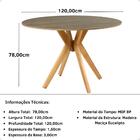 Conjunto Mesa De Jantar Redonda Marci Natural 120cm Com 4 Cad